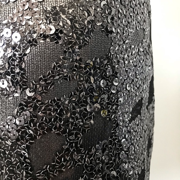 Express party black & grey cheetah sequin mini ski - Picture 4 of 8